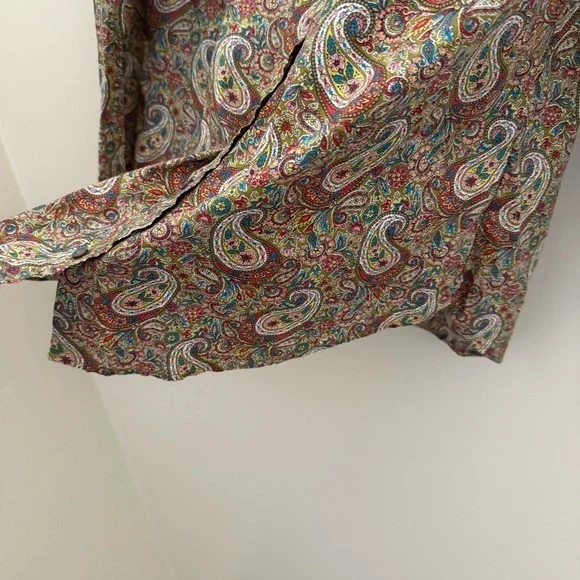 J. Crew Olive Green Slim Perfect Button Down Shirt in Liberty Lee Manor Paisley - Picture 10 of 13